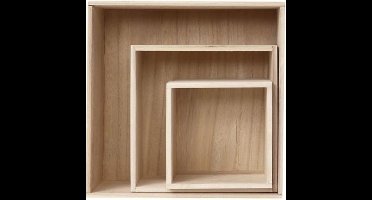 Showdozen, H: 15x15+21,5x21,5+28x28 cm, Diepte 12,5 cm, 3 Stuk