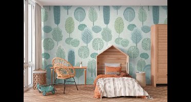 FANTASIE BOMEN FOTOBEHANG | Magisch - Blauw Groen - A.S. Création Lilly & Luis