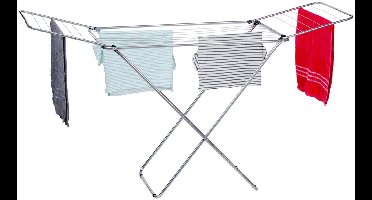 Dirt Devil Droogrek Inklapbaar – Wasrek Metaal met Anti-Slip Voeten – Wasrek met Vleugels tot 10KG – Drooglijn ca. 18 Meter – Opvouwbaar Wasrek voor Binnengebruik
