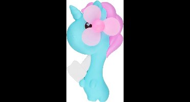 Eddy Toys Hand Fan Waaier - Uitdeelcadeau - Kunststof Handventilator - Eenhoorn Design met Frictie Aandrijving - Afmetingen 17,5x10x3,5 cm - Donkerblauw/Lichtblauw/Lichtgroen