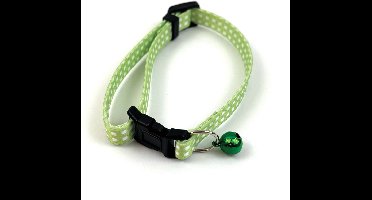 Happy Pet Kattenhalsband Verstelbaar - Met Belletje - Ruit Groen - 18-30 cm