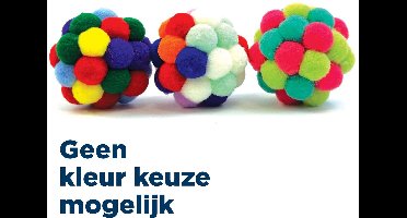 Kattenspeeltje Happy Pet - Pom Pom Bal Assorti 4.5cm - Zacht en Kleurrijk