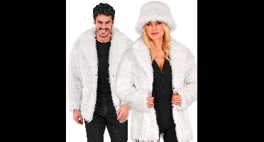 Bontjas Pluche Wit - Maat L-XL