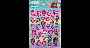 Gabby’s Dollhouse Luxe Stickerset - 2 Stickervellen met 100 Stickers - Inclusief Laserstickers, Glitterstickers & 3D Puffy Stickers - Compact Formaat - Knutselen, Plakken & Verzamelplezier - Ideaal Luxe Cadeau voor Meisjes & Fans