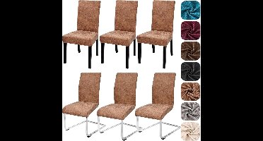 Stoelhoezen-Stoelbeschermers-set van 6-kaki-c