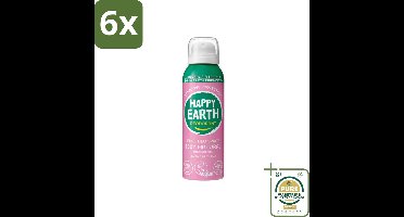 Happy Earth – Deodorant Spray – 100% Natuurlijk Lavender Ylang – 100 ml - Voordeelverpakking - 6 stuks - Duurzame deodorant - Lavendel en ylang-ylang