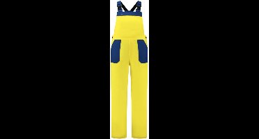 Tuinbroek polyester/katoen geel-korenblauw maat 164