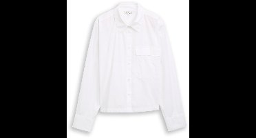 Tom Tailor Denim - Boxy fit overhemdblouse van katoen - Maat XXL - White