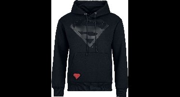 Superman Heat Logo - Black On Black Heren Trui met capuchon - zwart - S