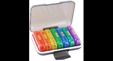 Scoby - Pillendoos - Medicijndoos - 4 vakjes per dag - Pill Organizer - 7 dagen - Multicolor