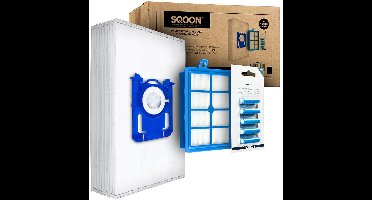 SQOON® Serviceset geschikt voor Philips, AEG, Electrolux stofzuigers - Gelijk aan model: FC8031 - Met HEPA-filter en geurstaafjes voor schone en frisse lucht tijdens het stofzuigen