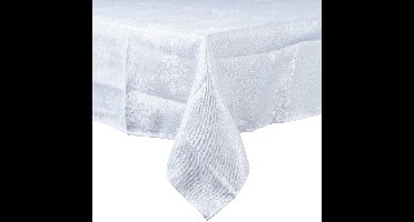 Excellent Houseware - Tafellaken - 220x150 cm - Witte Polyester - Sneeuwvlokpatroon