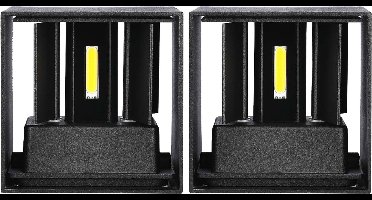 V-TAC VT-759-B-N LED Vierkante Wandlamp - Bridgelux - IP65 Waterdicht - Zwart - 5W - 700 Lumen - 3000K - Set van 2