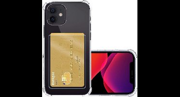 Hoesje - Geschikt voor Apple iPhone 12 Mini - Met Pashouder en Kaarthouder - Telefoon Hoes Shockproof - Siliconen Case - Back Cover - Shock Proof - Pasjes Houder - Transparant