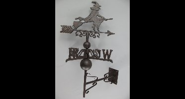 MadDeco - gietijzeren - windwijzer - windvaan - heks - bruin