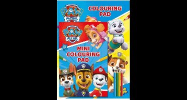 PAW Patrol Kleurset – 2 Kleurboeken A4 en A5 – Meer dan 30 Kleurplaten met 4 Kleurpotloden – Tekenen en Kleuren