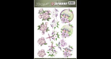 Uitdrukvel  - Jeanine's Art - With Sympathy - Vogel en Bloemen