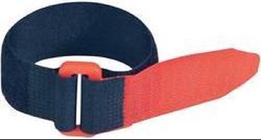 FASTECH® F101-25-480-5 Klittenband Met riem Haak- en lusdeel (l x b) 480 mm x 25 mm Zwart, Rood 5 stuk(s)