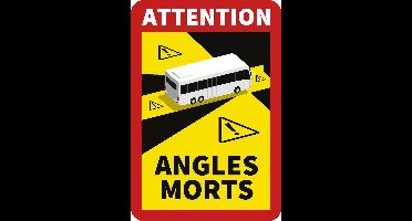 Angles Morts - Dode hoek - set van 5 magneetstickers BUS Frankrijk