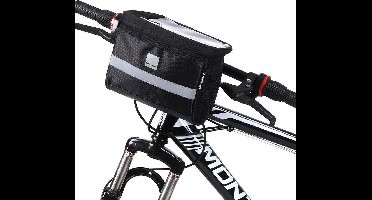 Wozinsky WBB12BK Serie - Fietstas voor Stuur - 2L - Zwart - Reflecterende Streep