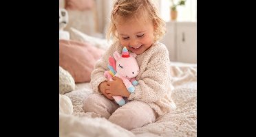 Eddy Toys Pluche Eenhoorn Knuffel - Zacht Speelgoed voor Kinderen - Gemaakt van Polyester - Afmetingen 23 x 21,5 x 15 cm - Kleur Blauw en Roze - 2 Jaar Garantie