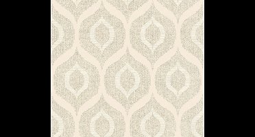 Livingwalls Behang Landelijk Barok – Vintage Linnenlook – Zandkleur Glitter – 36873-4