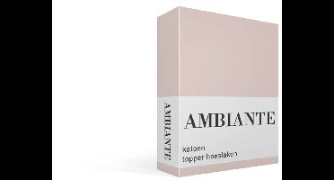 Ambiante Cotton Uni topper hoeslaken - Extra breed - Light Pink