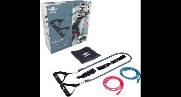 Umbro Weerstandsbandenset - Complete Set - 3 Niveaus - met Handvatten en Deuranker - 120 cm