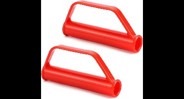 KARZO Set van 2 veiligheidshandgrepen van 25 mm voor steekwagens - vervangende handgrepen met stootbescherming - rode steekwagenhandvatten