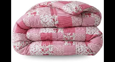 Zelesta Comfort Design Patchwork Pink 240x200cm - Dekbed zonder overtrek - 30 dagen proefslapen - Wasbaar hoesloos dekbed - Bedrukt dekbed - Dekbed met print - All Year Winterdekbed & Zomerdekbed