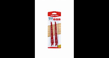 WORKPRO WP404102 – Reciprozaagbladen – Set van 2 – 150 mm – 6 TPI – CR-V – Voor Hout, Spaanplaat & Multiplex