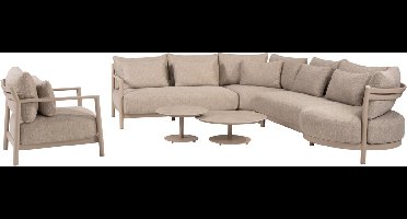 Boaz Mykonos modulaire hoek loungeset 6 delig keramiek latte 4 Seasons Outdoor