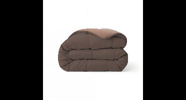 Zelesta Comfort Duo Dekbed zonder overtrek - Wasbaar Hoesloos dekbed - Met vaste overtrek - 2 in 1 - Chocolade bruin & Mokka - 200x200cm