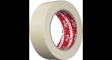 Kip 304 - MASKING-TEC Afplaktape - Beige - 36mmx50m - Bewezen fijncrêpe met licht gekrulde papieren drager en natuurrubberlijm voor goede kleefkracht - Voor kortstondige afplakwerkzaamheden op gladde ondergronden binnenshuis - Tot 60°C