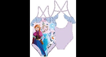 Disney Frozen Sisters Lichtpaarse kinderbadpak, zwemmen 7 - 8 jaar / 122 - 128 cm