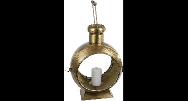 Antieke Lantaarn Berend 33x23x46 cm Goud/Glas/metaal