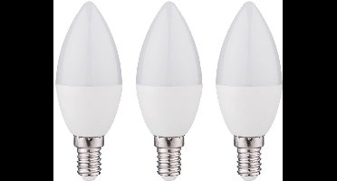 Kobi LED Lamp E14 6W - 470lm - 4000K - 230V - Voor Badkamer, Hal of Keuken - Kaarsvorm - 3 stuks