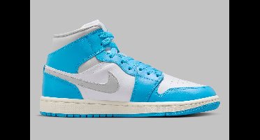 Nike Nike Air Jordan 1 Mid - Sneakers - Dames - Blauw/Wit/Grijs