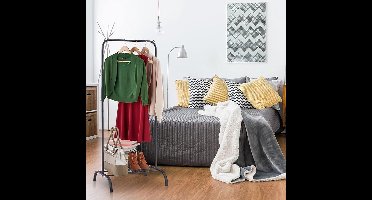 kledingrek - staal - 44D x 60B x 144H centimeter - Laadvermogen 9 kg - zwart