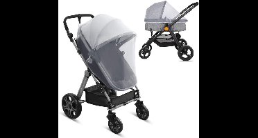 Klamboe Kinderwagen - Universele klamboe voor Kinderwagen & Ledikant - Muskietennet Kinderwagen - Muggennet - Klamboes - Kinderwagen- & Buggy accessoires - Kinderwagens & Buggy's - 1.5m - wit