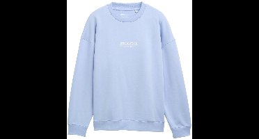 Tom Tailor Denim - Relaxed sweatshirt met logo-print - Maat XXL - Brunnera Blue