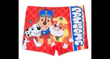 Paw Patrol - zwembroek / zwemboxer - Chase en Marshall zwemshort - Rood - Maat 104