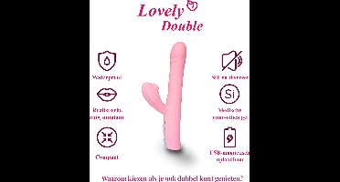 lovely Double, Cleaner, Lube - 2-1 G-Spot Vibrator Clitoris Stimulatie-Sucking-Vrouwen-Spray-Seksspeeltjes-Glijmiddel-Aloe Vera-Huidvriendelijk