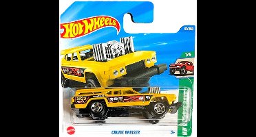 HOT WHEELS CRUISE BRUISER RACING YELLOW 91/250 (1:64) HW REVERSE RAKE 1/5 SHORT CARD