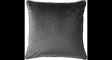 Dutch Decor FINN - Sierkussen 45x45 cm - velvet - effen kleur - Charcoal Gray - antraciet - Inclusief binnenkussen - Luxe kussens voor woonkamer & bank