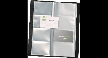 Q-CONNECT visitekaartenmap, Ft 11 x 26 cm, voor 160 kaarten, zwart 12 stuks