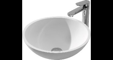 Wiesbaden Valerie waskom rond 43 x 13 cm solid surface mat wit