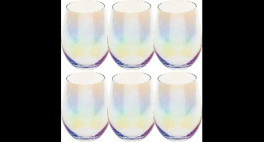 Secret de Gourmet Tumbler drink glazen - 12x stuks - parelmoer - 540 ml - Drinkglazen - Waterglazen