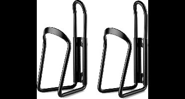Set stevige aluminium bidonhouders - 2 stuks - lichtgewicht - Zwart