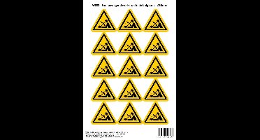 Pictogram sticker W032 - Snel bewegend werkstuk in de buigbank - Δ50mm - 15 stickers op 1 vel